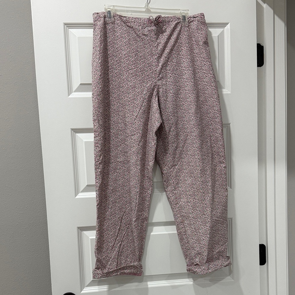 Talbots Floral Pink and White Pants